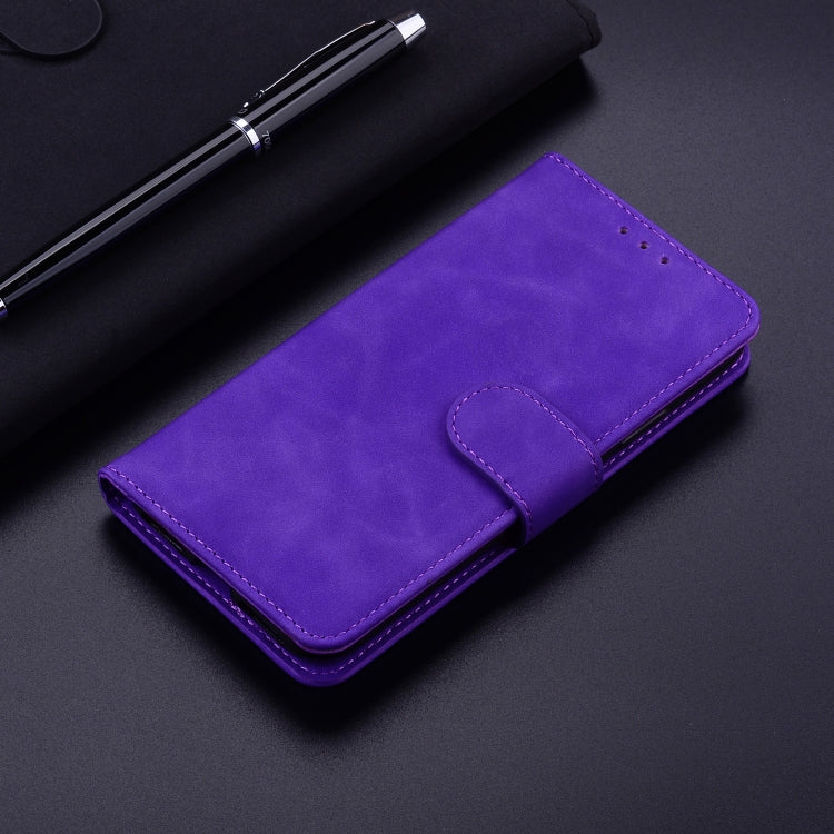 For iPhone 16 Pro Max Skin Feel Pure Color Flip Leather Phone Case(Purple) - iPhone 16 Pro Max Cases by buy2fix | Online Shopping UK | buy2fix