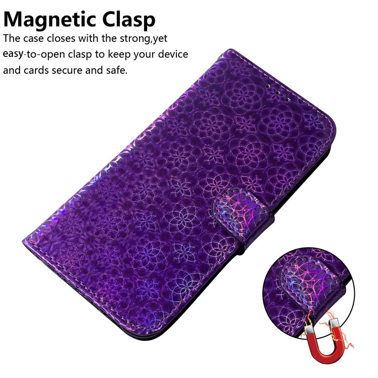 For iPhone 16 Pro Max Colorful Magnetic Buckle Leather Phone Case(Purple) - iPhone 16 Pro Max Cases by buy2fix | Online Shopping UK | buy2fix