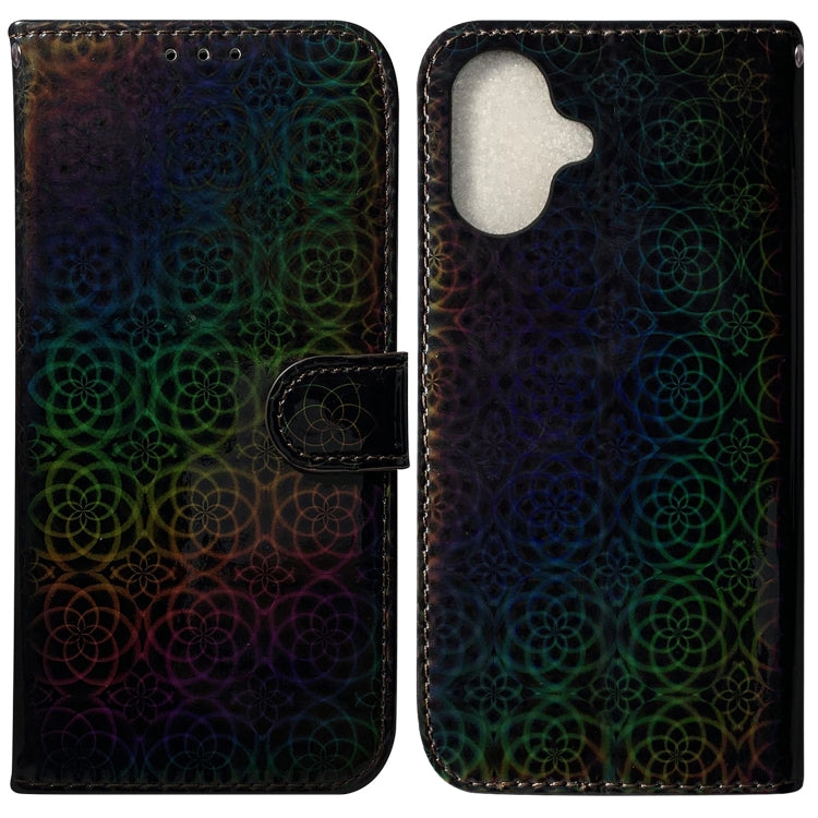 For iPhone 16 Colorful Magnetic Buckle Leather Phone Case(Black) - iPhone 16 Cases by buy2fix | Online Shopping UK | buy2fix