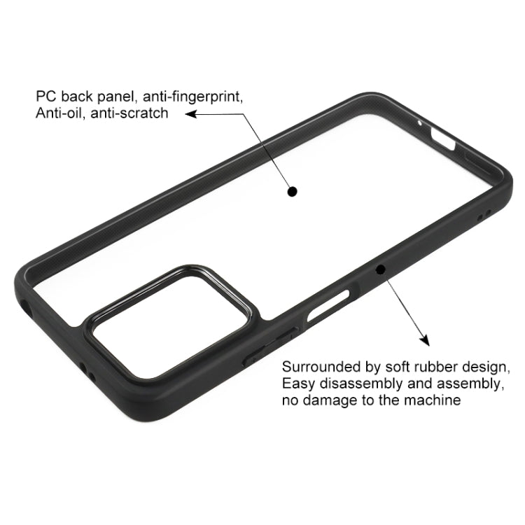 For Xiaomi Redmi Note 12 / Poco X5 5G Frosted TPU + Transparent PC Phone Case(Black) - Xiaomi Cases by buy2fix | Online Shopping UK | buy2fix