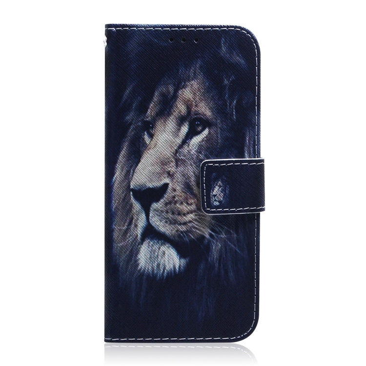 For iPhone 16 Coloured Drawing Flip Leather Phone Case(Lion) - iPhone 16 Cases by buy2fix | Online Shopping UK | buy2fix