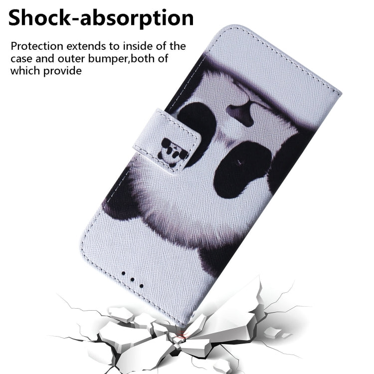 For iPhone 16 Plus Coloured Drawing Flip Leather Phone Case(Panda) - iPhone 16 Plus Cases by buy2fix | Online Shopping UK | buy2fix