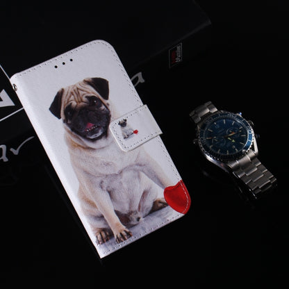 For iPhone 16 Pro Max Coloured Drawing Flip Leather Phone Case(Pug) - iPhone 16 Pro Max Cases by buy2fix | Online Shopping UK | buy2fix