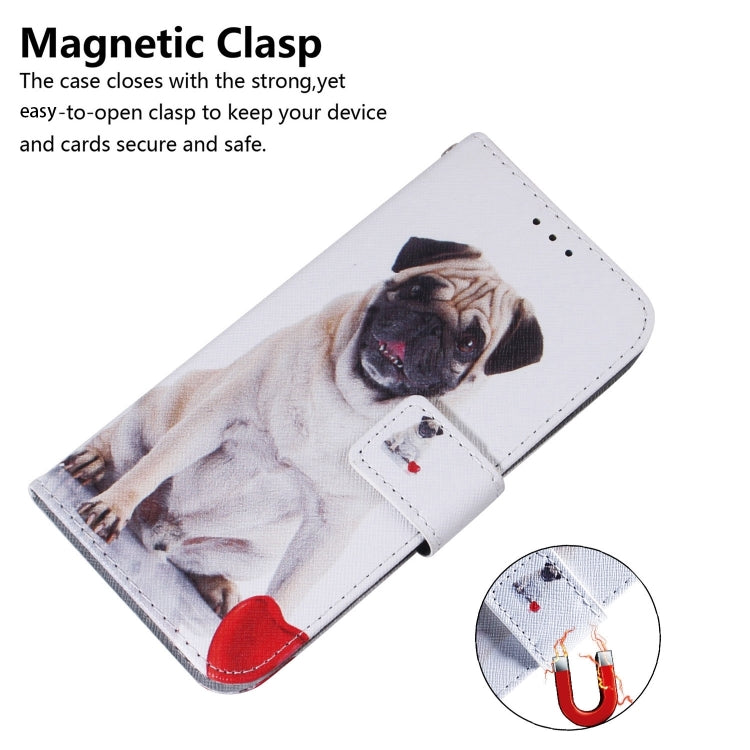 For iPhone 16 Pro Max Coloured Drawing Flip Leather Phone Case(Pug) - iPhone 16 Pro Max Cases by buy2fix | Online Shopping UK | buy2fix