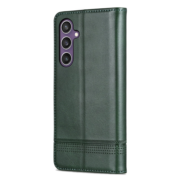 For Samsung Galaxy S24 5G AZNS Magnetic Calf Texture Flip Leather Phone Case(Dark Green) - Galaxy S24 5G Cases by AZNS | Online Shopping UK | buy2fix