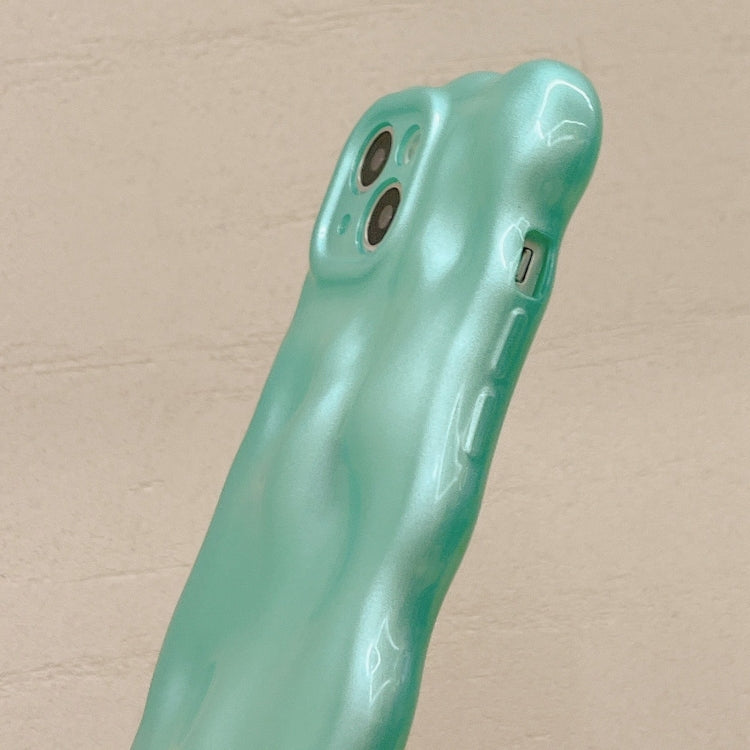 For iPhone 16 Pro Wave Bubbles TPU Phone Case(Pearlescent Green) - iPhone 16 Pro Cases by buy2fix | Online Shopping UK | buy2fix