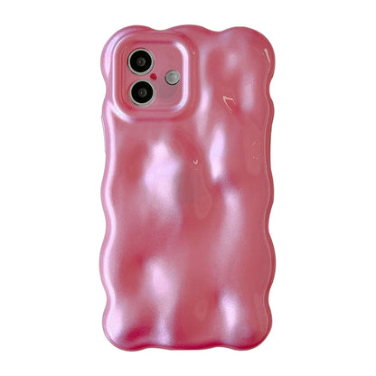 For iPhone 16 Wave Bubbles TPU Phone Case(Pearlescent Pink) - iPhone 16 Cases by buy2fix | Online Shopping UK | buy2fix