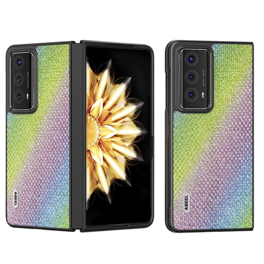 For Honor Magic V2 ABEEL Diamond Series Black Edge Phone Case(Rainbow) - Honor Cases by buy2fix | Online Shopping UK | buy2fix