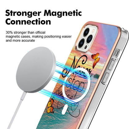 For iPhone 15 Pro Marble Pattern Dual-side IMD Magsafe TPU Phone Case(Dream Butterfly) - iPhone 15 Pro Cases by buy2fix | Online Shopping UK | buy2fix