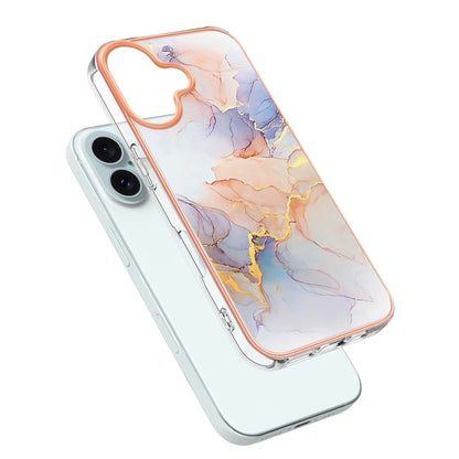 For iPhone 16 Electroplating Pattern IMD TPU Shockproof Case(Milky Way White Marble) - iPhone 16 Cases by buy2fix | Online Shopping UK | buy2fix