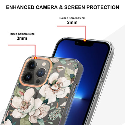 For iPhone 16 Pro Flowers and Plants Series IMD TPU Phone Case(Green Gardenia) - iPhone 16 Pro Cases by buy2fix | Online Shopping UK | buy2fix