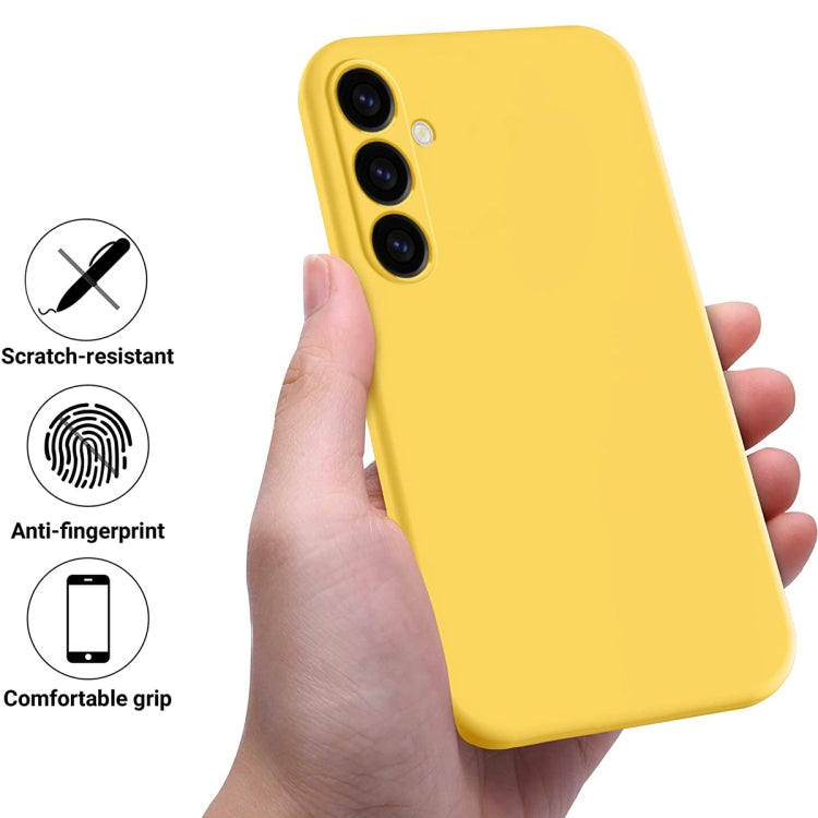 For Samsung Galaxy S23 FE 5G Pure Color Liquid Silicone Shockproof Phone Case(Yellow) - Galaxy S23 FE 5G Cases by buy2fix | Online Shopping UK | buy2fix