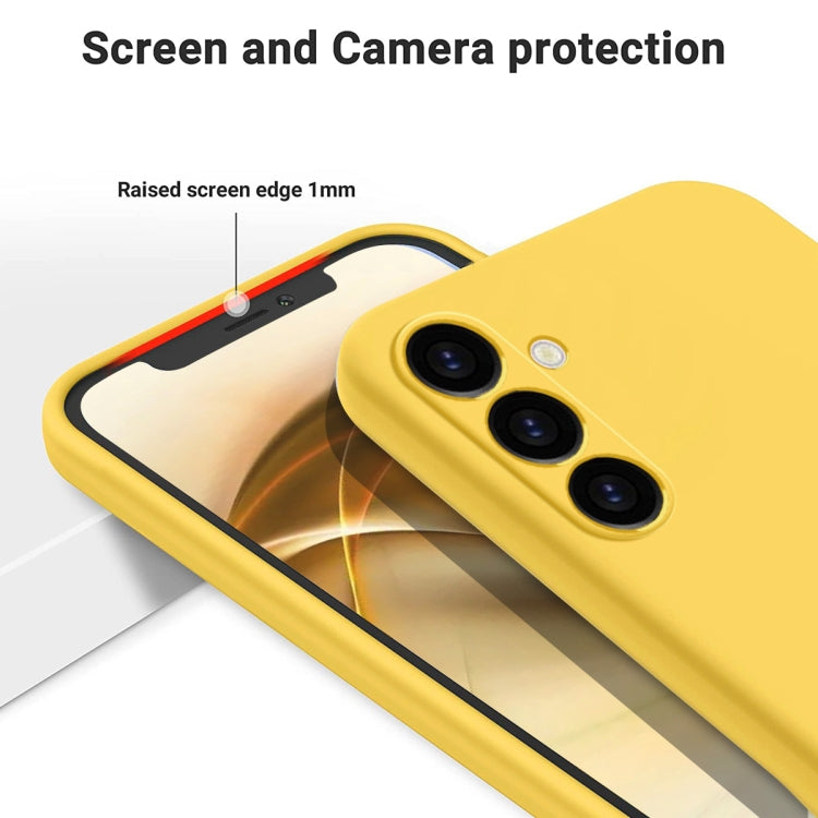 For Samsung Galaxy S23 FE 5G Pure Color Liquid Silicone Shockproof Phone Case(Yellow) - Galaxy S23 FE 5G Cases by buy2fix | Online Shopping UK | buy2fix