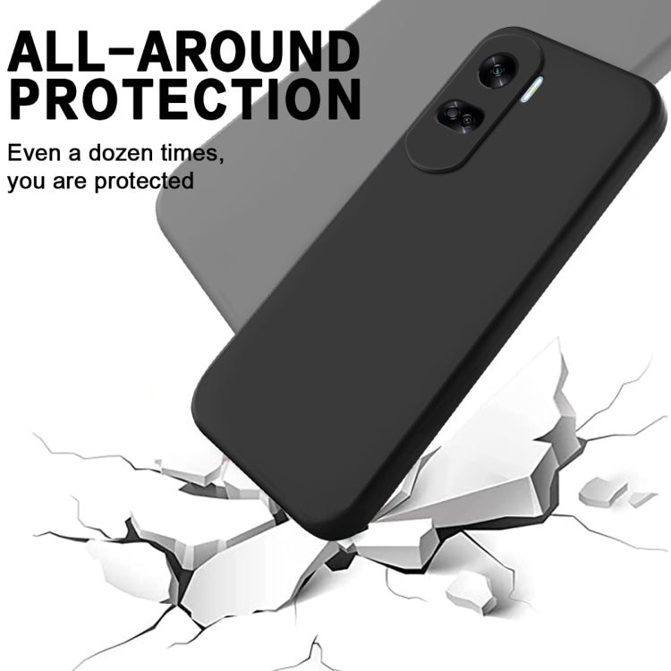 For Honor 90 Lite / X50i Pure Color Liquid Silicone Shockproof Phone Case(Black) - Honor Cases by buy2fix | Online Shopping UK | buy2fix