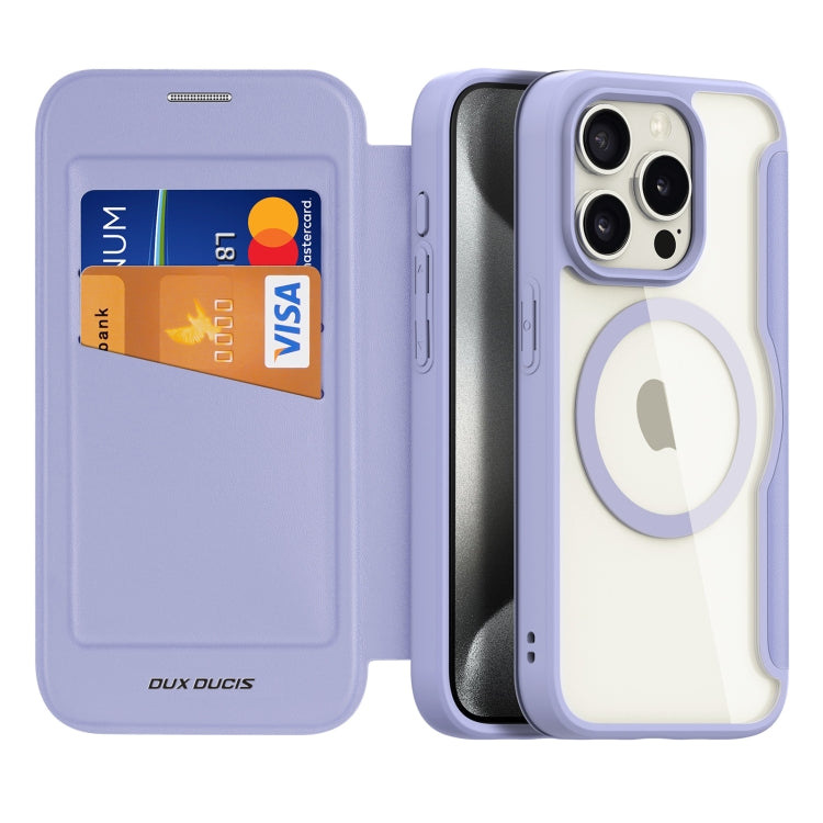 For iPhone 15 Pro DUX DUCIS Skin X Pro Series Magsafe PC + TPU Phone Leather Case(Purple) - iPhone 15 Pro Cases by DUX DUCIS | Online Shopping UK | buy2fix