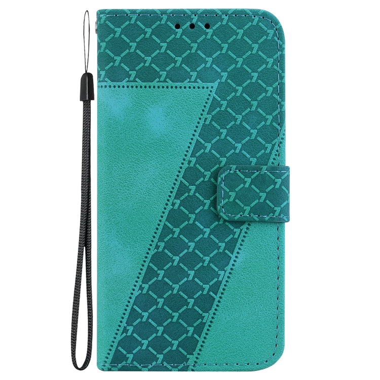 For OnePlus 11 Seven-shaped Embossed Leather Phone Case(Green) - OnePlus Cases by buy2fix | Online Shopping UK | buy2fix