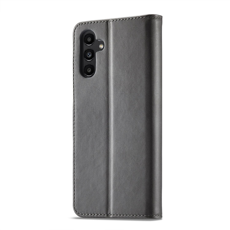 For Samsung Galaxy A55 5G LC.IMEEKE Calf Texture Leather Phone Case(Grey) - Galaxy Phone Cases by LC.IMEEKE | Online Shopping UK | buy2fix