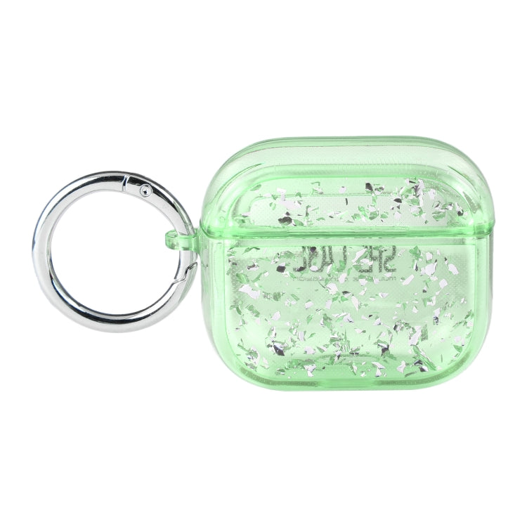 For AirPods 3 Silver Foil Epoxy Bluetooth Earphone Protective Case(Green) - For AirPods 3 by buy2fix | Online Shopping UK | buy2fix