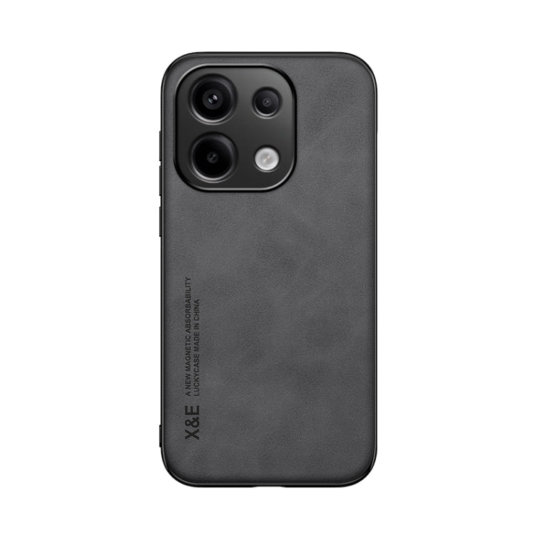 For Xiaomi Redmi Note 13 Pro 4G Skin Feel Magnetic Leather Back Phone Case(Dark Grey) - Note 13 Pro Cases by buy2fix | Online Shopping UK | buy2fix