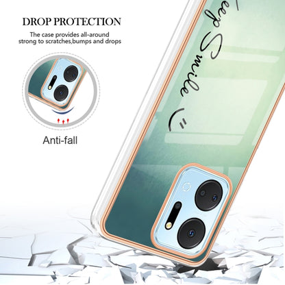 For Honor X7a Electroplating Marble Dual-side IMD Phone Case(Smile) - Honor Cases by buy2fix | Online Shopping UK | buy2fix