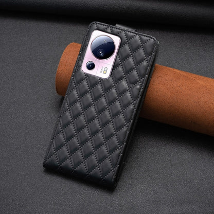 For Xiaomi 13 Lite / Civi 2 Diamond Lattice Vertical Flip Leather Phone Case(Black) - 13 Lite Cases by buy2fix | Online Shopping UK | buy2fix
