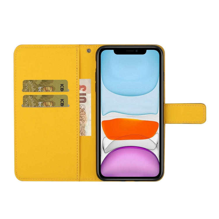 For iPhone 16 Pro Max Ethnic Style Embossed Pattern Leather Phone Case(Yellow) - iPhone 16 Pro Max Cases by buy2fix | Online Shopping UK | buy2fix