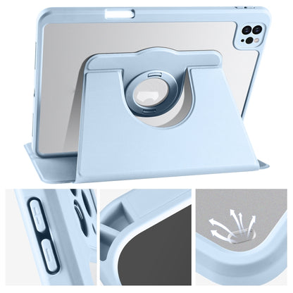 For iPad Pro 11 2024 Acrylic 360 Rotation Detachable Leather Tablet Case(Ice Blue) - iPad Pro 11 2024 Cases by buy2fix | Online Shopping UK | buy2fix