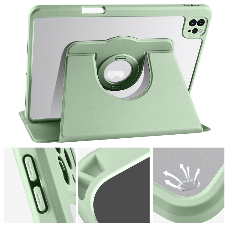 For iPad Pro 11 2024 Acrylic 360 Rotation Detachable Leather Tablet Case(Green) - iPad Pro 11 2024 Cases by buy2fix | Online Shopping UK | buy2fix