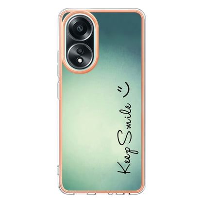 For OPPO A58 4G Electroplating Marble Dual-side IMD Phone Case(Smile) - OPPO Cases by buy2fix | Online Shopping UK | buy2fix