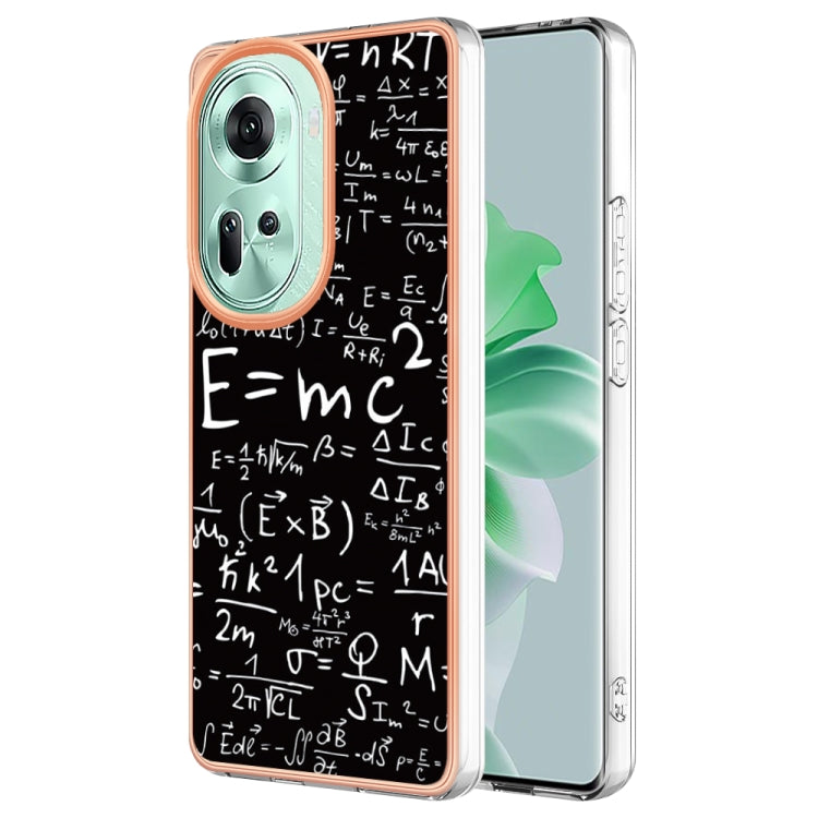 For OPPO Reno11 5G Global Electroplating Marble Dual-side IMD Phone Case(Equation) - Reno11 Cases by buy2fix | Online Shopping UK | buy2fix