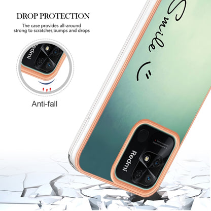 For Xiaomi Redmi 10C Electroplating Marble Dual-side IMD Phone Case(Smile) - Xiaomi Cases by buy2fix | Online Shopping UK | buy2fix