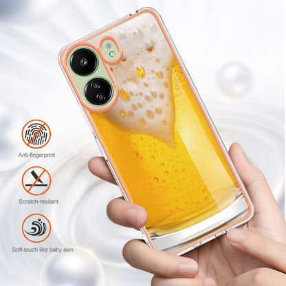 For Xiaomi Redmi 13C 4G Electroplating Marble Dual-side IMD Phone Case(Draft Beer) - 13C Cases by buy2fix | Online Shopping UK | buy2fix