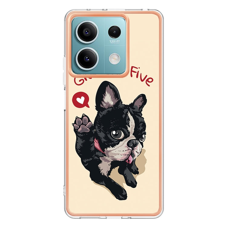 For Xiaomi Redmi Note 13 5G Electroplating Marble Dual-side IMD Phone Case(Lucky Dog) - Note 13 Cases by buy2fix | Online Shopping UK | buy2fix