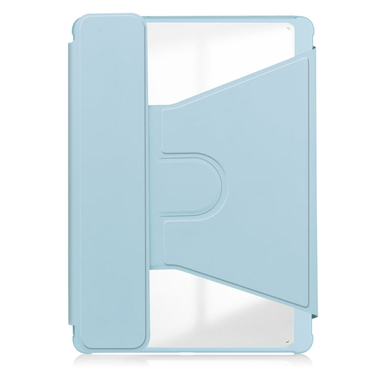 For Samsung Galaxy Tab S9 FE 360 Rotation Transparent Smart Leather Case with Keyboard(Sky Blue) - Galaxy Tab S9 FE by buy2fix | Online Shopping UK | buy2fix