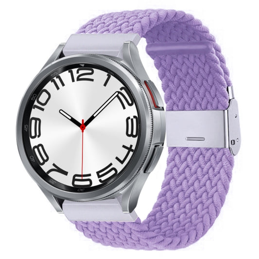 For Samsung Galaxy Watch 6 / 6 Classic Nylon Braided Metal Buckle Watch Band(Light Purple) - Watch Bands by buy2fix | Online Shopping UK | buy2fix