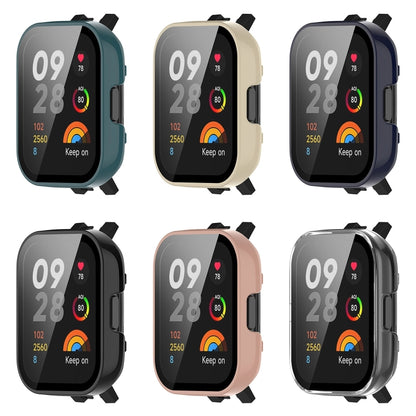 For Xiaomi Mi Watch Lite 3 PC + Tempered Film Integrated Watch Protective Case(Black) - Watch Cases by buy2fix | Online Shopping UK | buy2fix