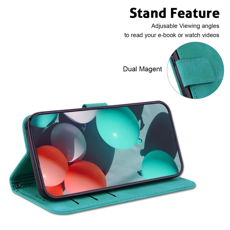 For Xiaomi Redmi Note 13 Pro+ 5G 7-shaped Embossed Leather Phone Case(Green) - Note 13 Pro+ Cases by buy2fix | Online Shopping UK | buy2fix