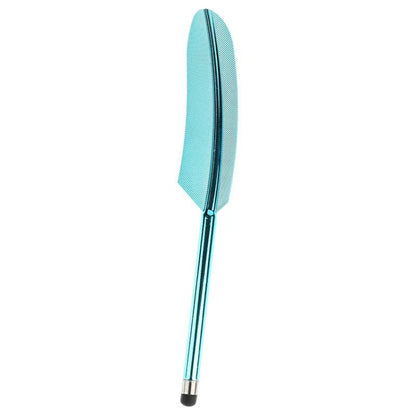 Electroplated Feather Stylus Pen(Light Blue) - Stylus Pen by buy2fix | Online Shopping UK | buy2fix