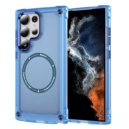 For Samsung Galaxy S25 Ultra 5G Skin Feel TPU + PC MagSafe Magnetic Phone Case(Transparent Blue) - Galaxy S25 Ultra 5G Cases by buy2fix | Online Shopping UK | buy2fix