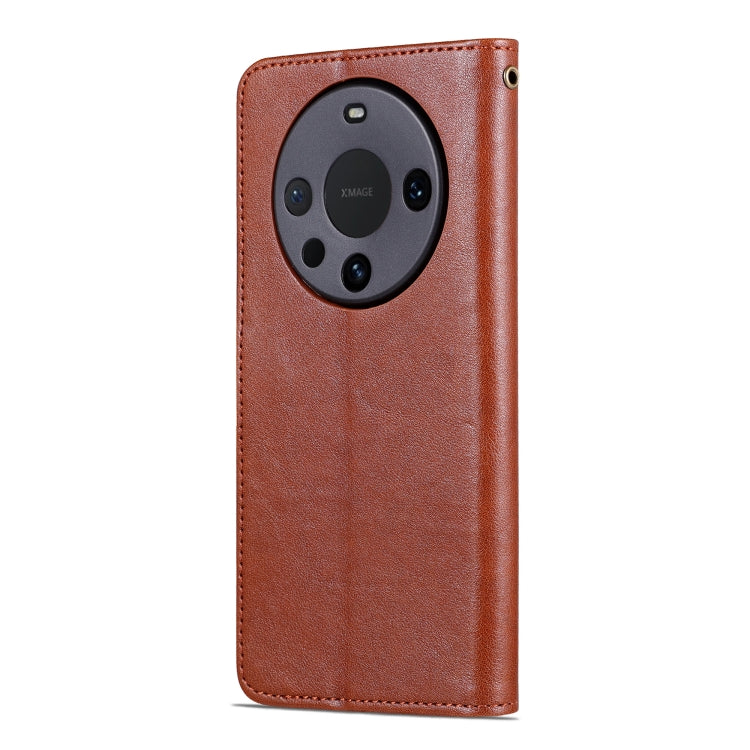 For Huawei Mate 60 Pro AZNS Sheepskin Texture Flip Leather Phone Case(Brown) - Huawei Cases by AZNS | Online Shopping UK | buy2fix