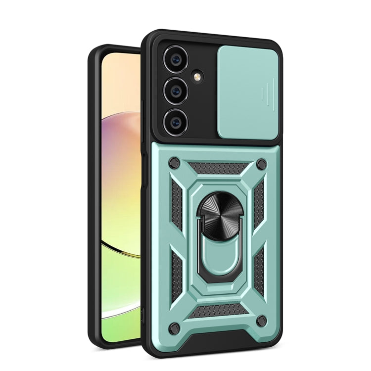 For Samsung Galaxy S23 FE 5G Sliding Camera Cover Design TPU+PC Phone Case(Green) - Galaxy S23 FE 5G Cases by buy2fix | Online Shopping UK | buy2fix