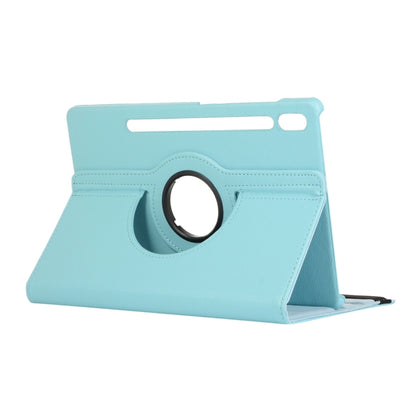 For Samsung Galaxy Tab S9 Ultra 360 Degrees Rotation Holder Litchi Texture Leather Tablet Case(Sky Blue) - Galaxy Tab S9 Ultra Cases by buy2fix | Online Shopping UK | buy2fix