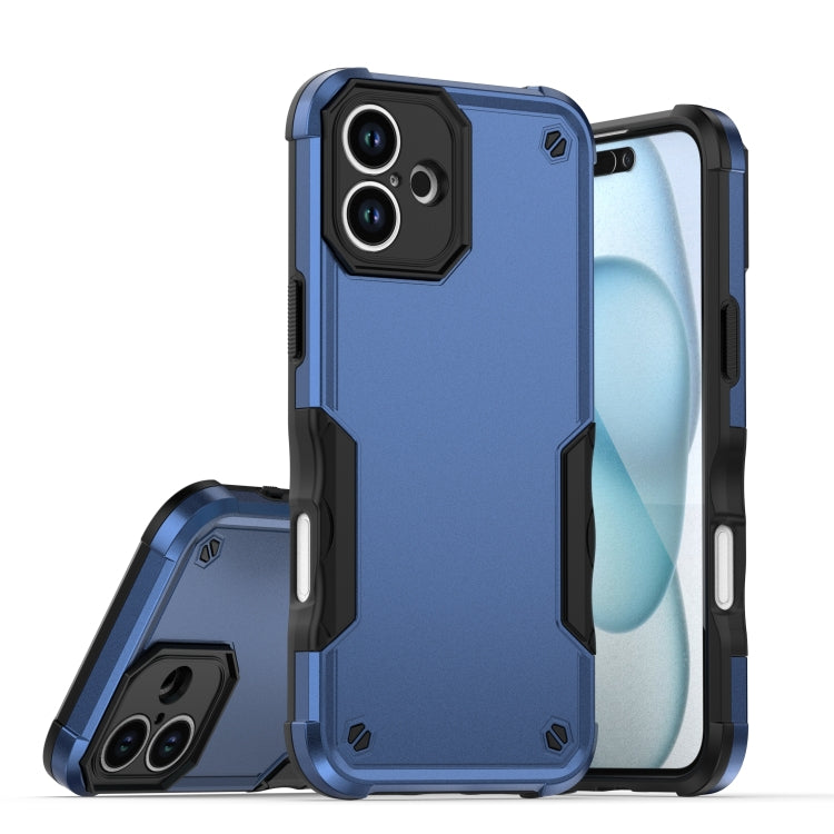 For iPhone 16 Non-slip Shockproof Armor Phone Case(Blue) - iPhone 16 Cases by buy2fix | Online Shopping UK | buy2fix