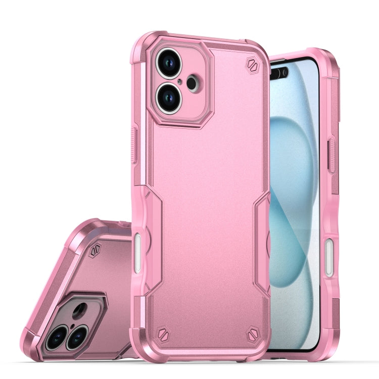 For iPhone 16 Non-slip Shockproof Armor Phone Case(Pink) - iPhone 16 Cases by buy2fix | Online Shopping UK | buy2fix