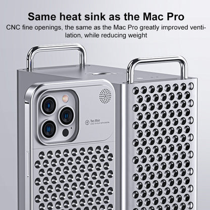 For iPhone 14 Pro Aromatherapy Aluminum Alloy Cooling Phone Case(Silver) - iPhone 14 Pro Cases by buy2fix | Online Shopping UK | buy2fix