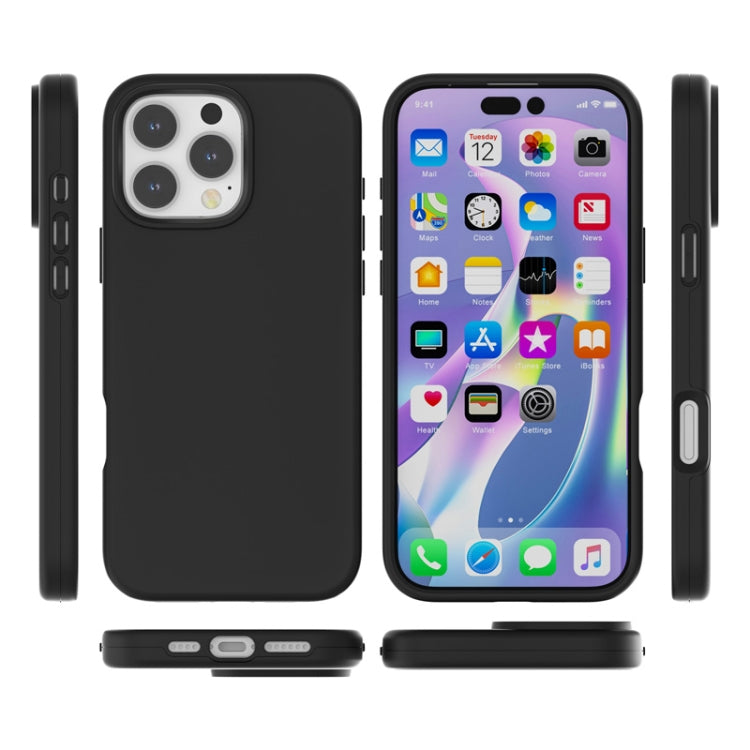 For iPhone 16 Pro Max Rubber Oil Surface Solid Color Phone Case(Black) - iPhone 16 Pro Max Cases by buy2fix | Online Shopping UK | buy2fix