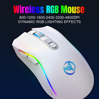 HXSJ L96 2.4G Wireless RGB Backlit Keyboard and Mouse Set 104 Pudding Key Caps + 4800DPI Mouse(Black) - Wireless Keyboard by HXSJ | Online Shopping UK | buy2fix