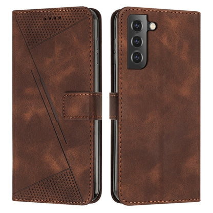 For Samsung Galaxy S22 5G Dream Triangle Leather Phone Case with Long Lanyard(Brown) - Galaxy S22 5G Cases by buy2fix | Online Shopping UK | buy2fix