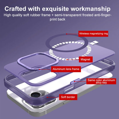 For iPhone 14 Pro MagSafe Frosted Translucent Mist Phone Case(Dark Purple) - iPhone 14 Pro Cases by buy2fix | Online Shopping UK | buy2fix