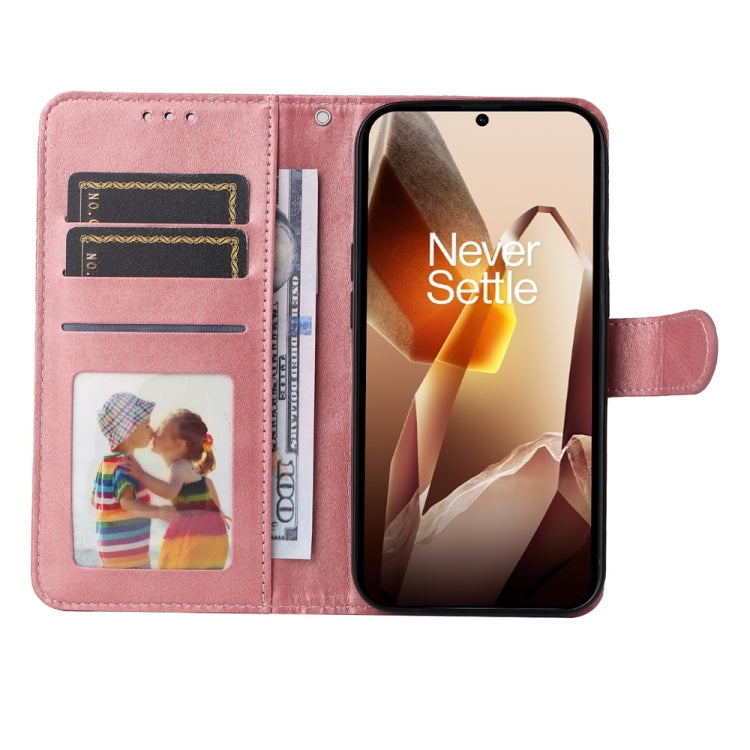 For OnePlus 13 Classic Calf Texture Flip Leather Phone Case(Rose Gold) - OnePlus Cases by buy2fix | Online Shopping UK | buy2fix